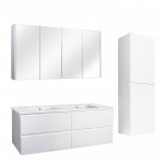 Qubist Matte White Wall Hung 1200 Vanity Cabinet Only
